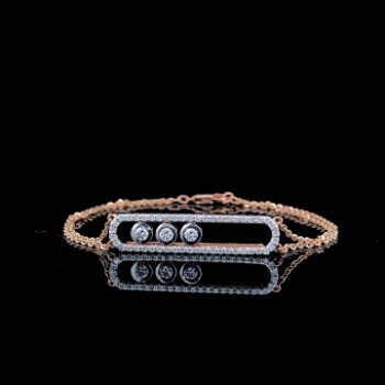 Lab-Grown Diamond Three Round Bar Bracelet